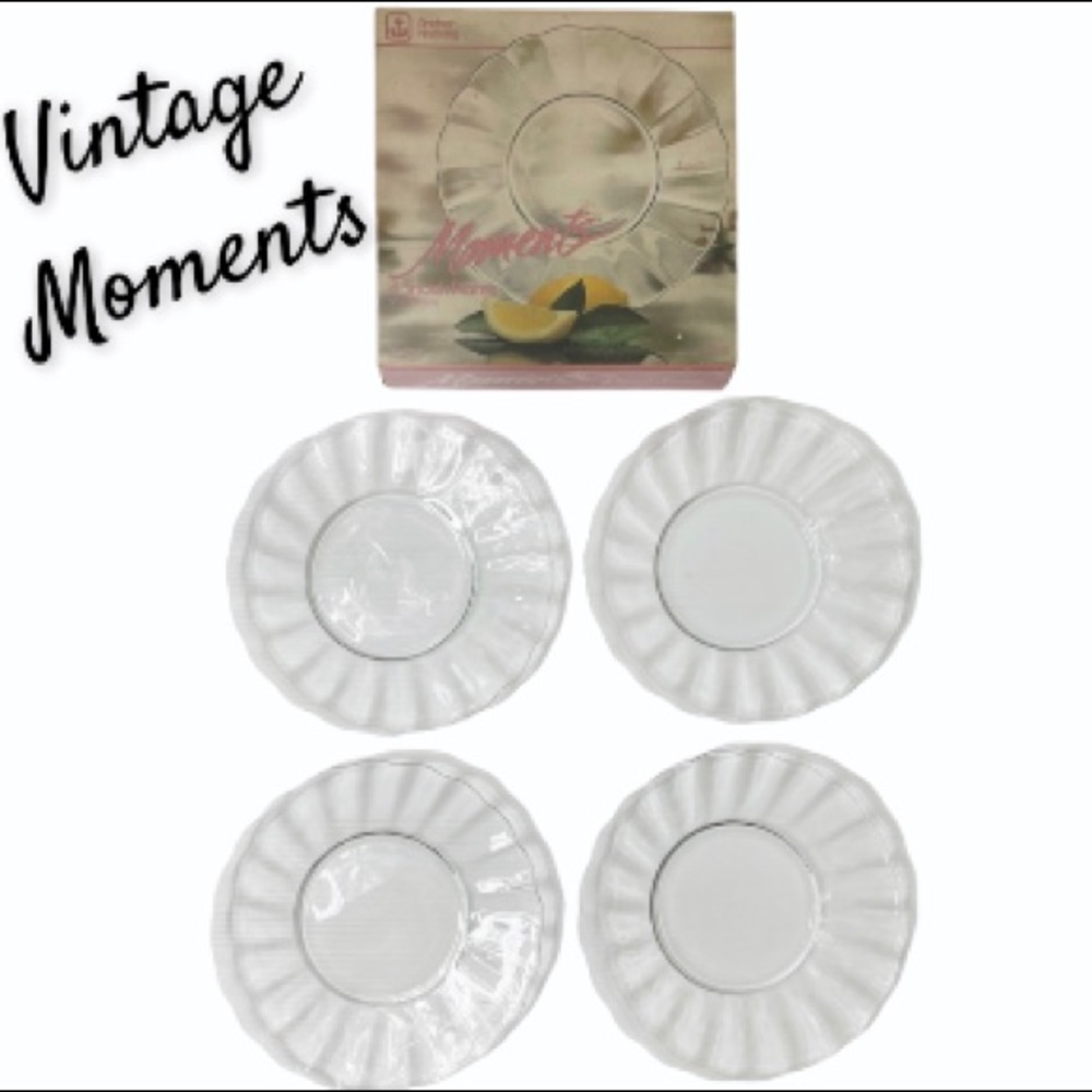 Vintage Anchor Hocking Moments 4 Pc Collection Vintage Glass  Entertaining